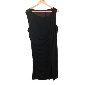 DKNY Sheer Shoulder Shirred Sides Dress